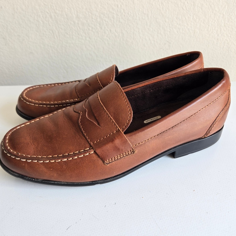 Rockport Mens Brown Leather Classic Penny Loafers truTECH Walkability Size 10 M